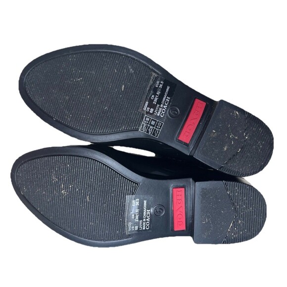 Coach Rivington Signature Logo Knit Black Pull-On Ankle Rain Boots Size 6 Bootie - Picture 10 of 12